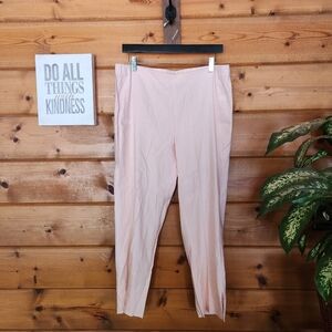 J Jill Linen Blend Capri Crop‎ Pants Light Pink Elastic Waist Stretch Sz M X 26"